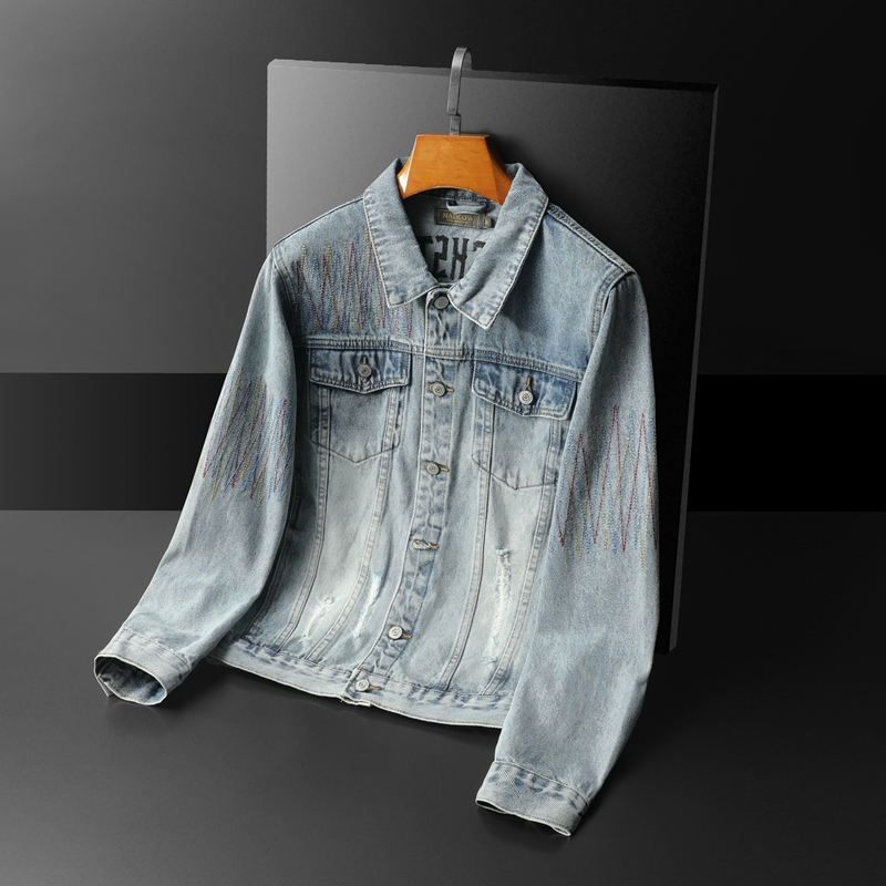 メンズヴィンテージウォッシュドデニムジャケット,ハイエンドバ - Streetwear High End Brand のレビューと価格