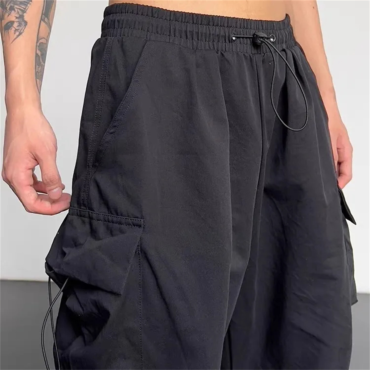 ポケット付きメンズカジュアルカーゴパンツ、特大パンツ、黒、ア - Corteiz Cargo Pant のレビューと価格