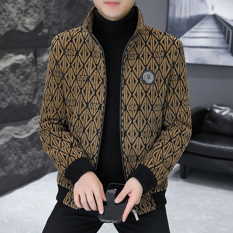 男性のジャカードウールジャケット,スタンドカラー,トレンチコ - Streetwear Brand China のレビューと価格